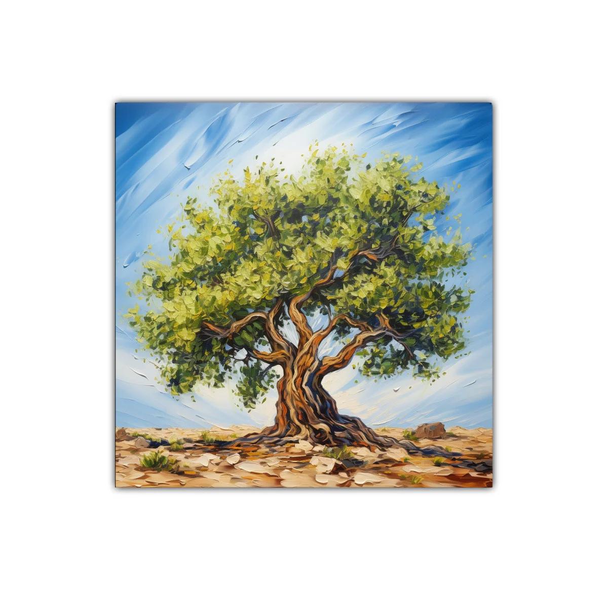 Árbol robusto en paisaje soleado con cielo azul — imagen principal