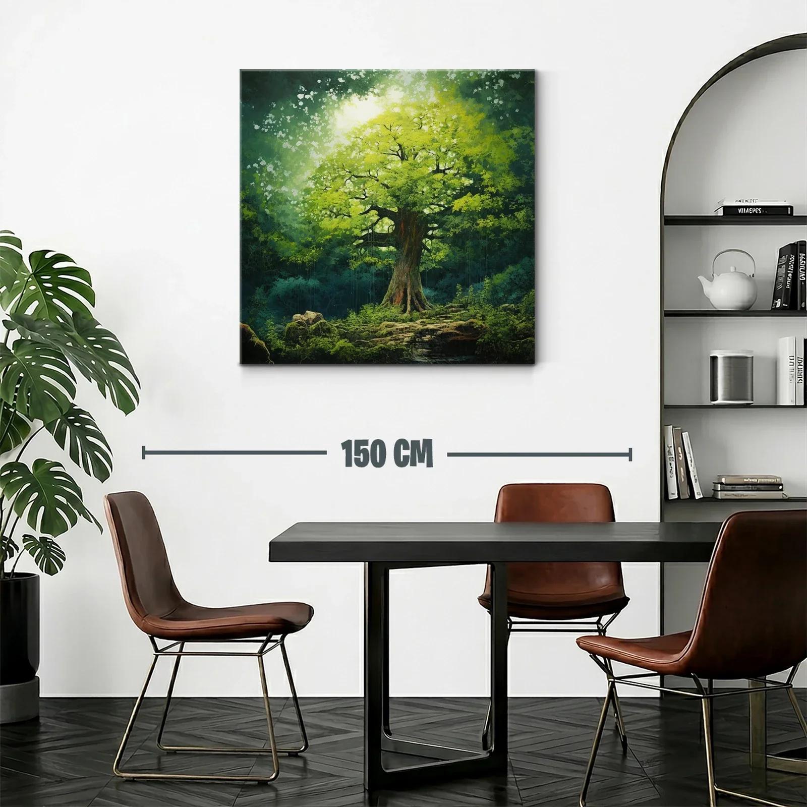 Árbol iluminado en un bosque tranquilo y encantador — miniatura 2