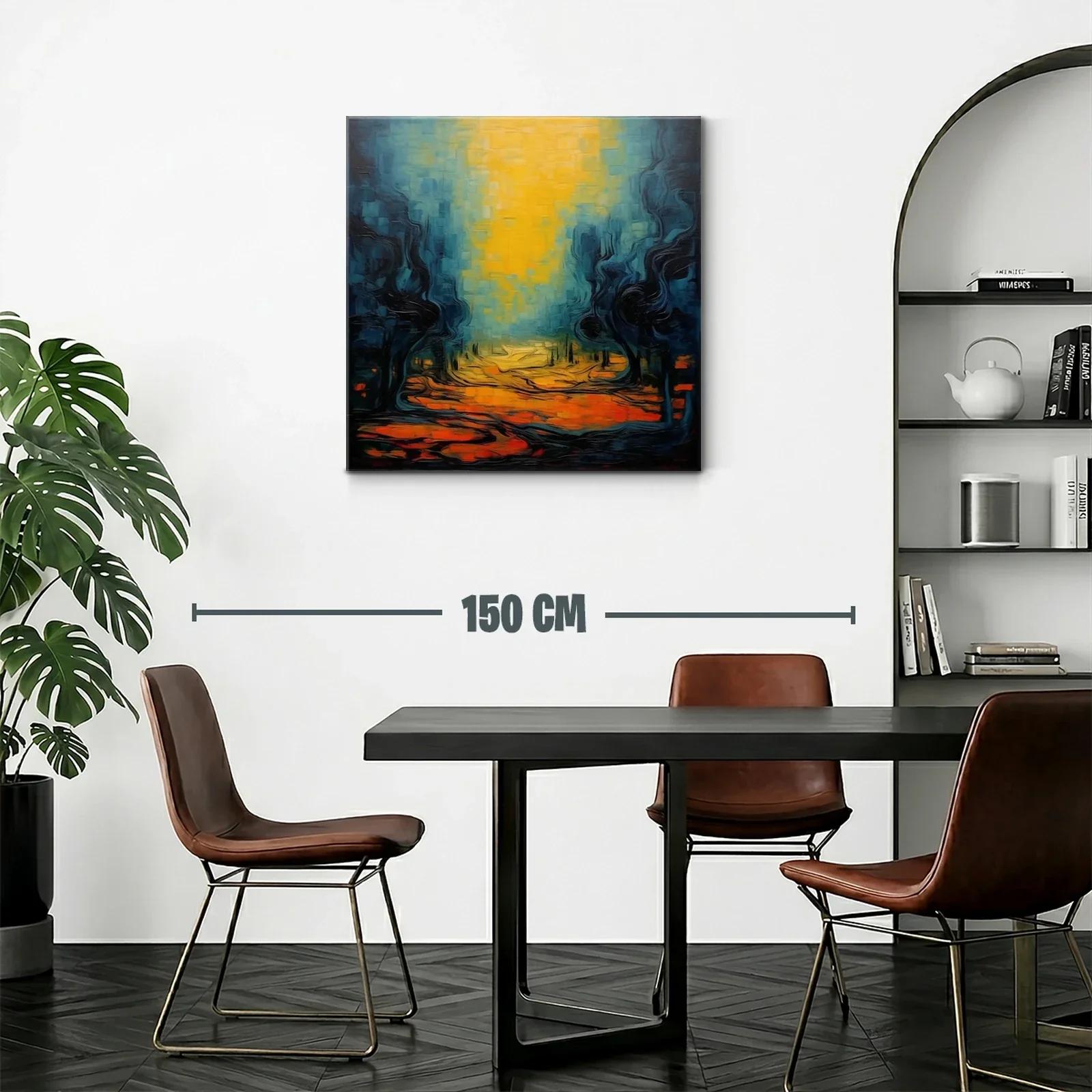 Paisaje abstracto con tonos cálidos y fríos en equilibrio — miniatura 2