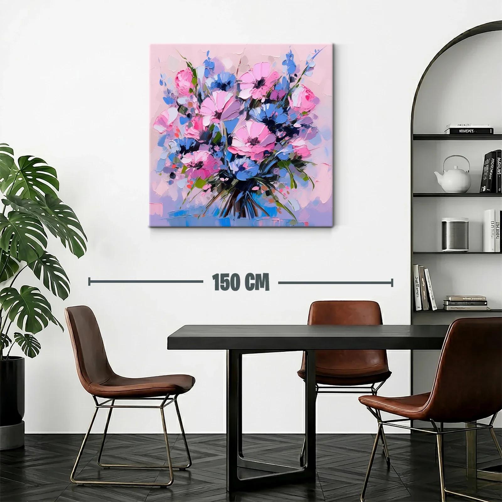 Ramo de flores en tonos rosas y azules vibrantes — miniatura 2