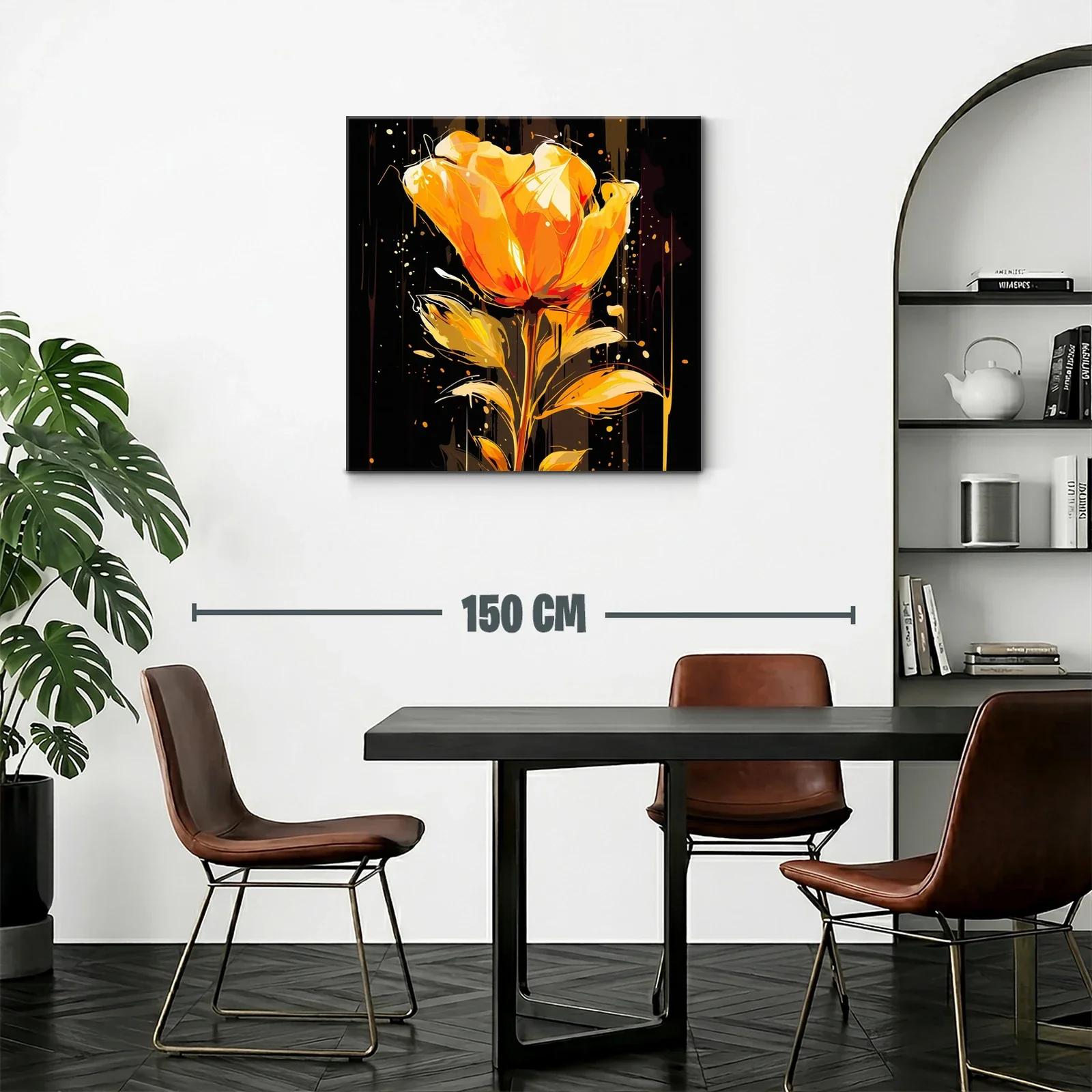 Flor vibrante en tonos cálidos y fondo oscuro elegante — miniatura 2