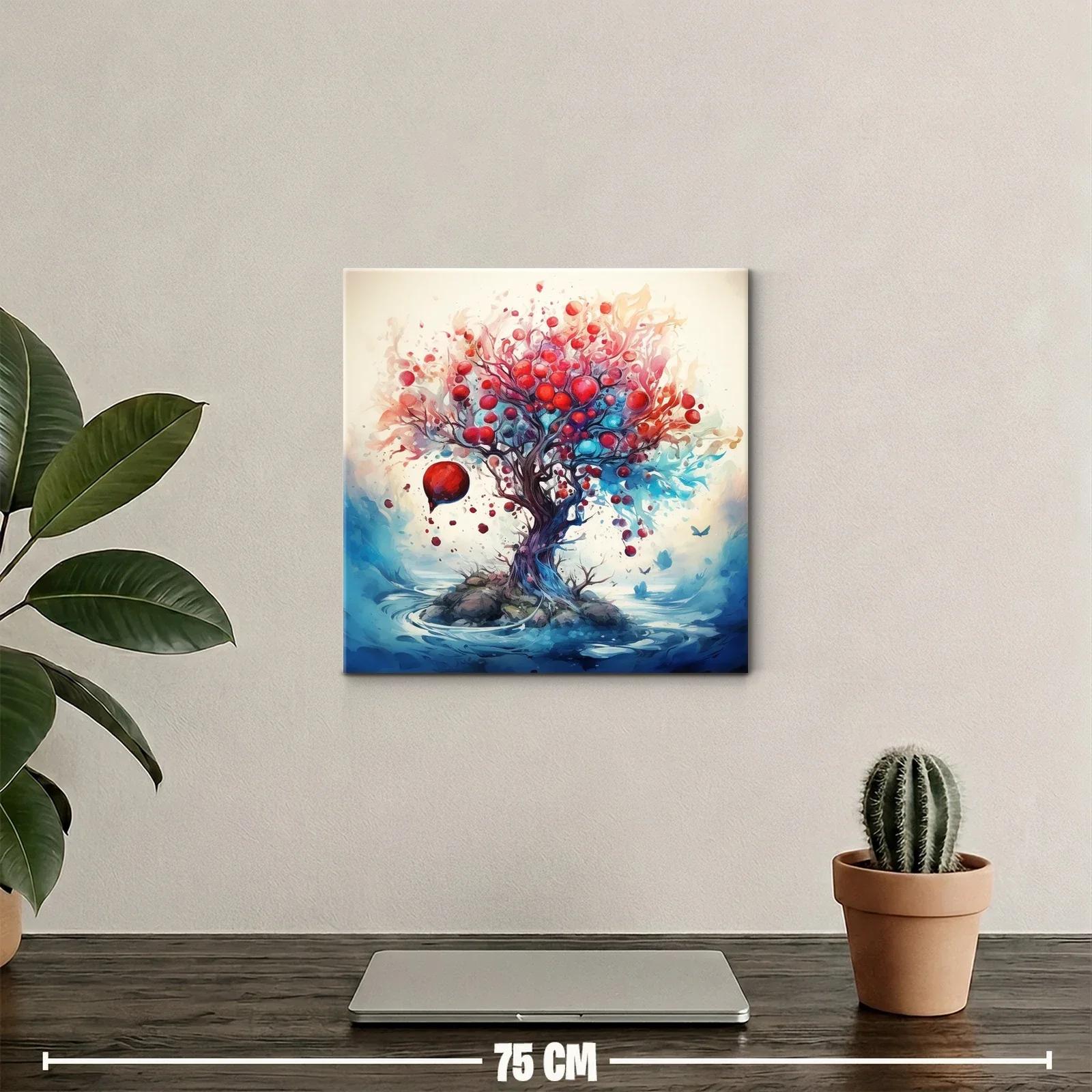 Árbol de frutos rojos con paisaje onírico y acuático — miniatura 2