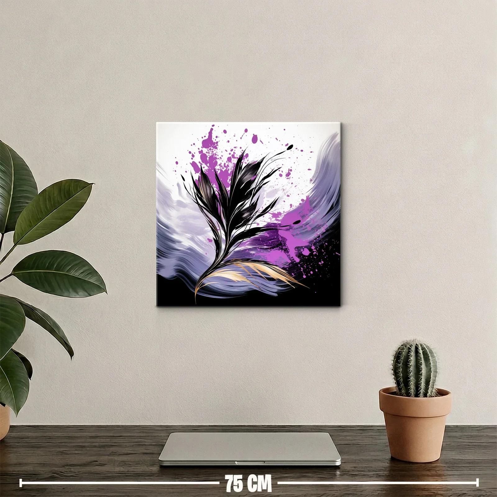 Elegancia floral con dinamismo en tonos púrpura y negro — miniatura 2