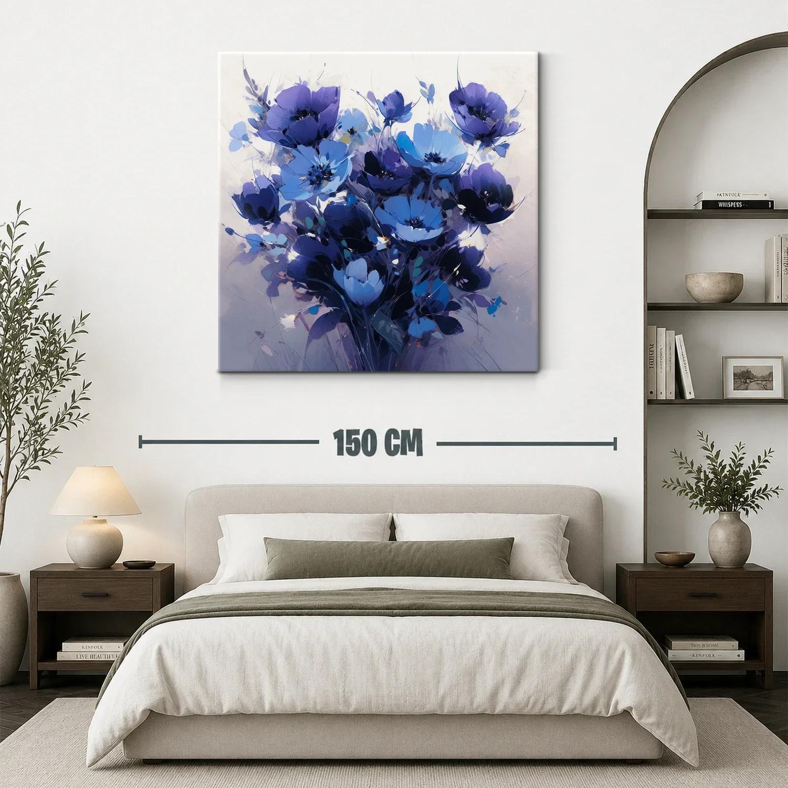Ramo de flores azules vibrantes con toque artístico — miniatura 3