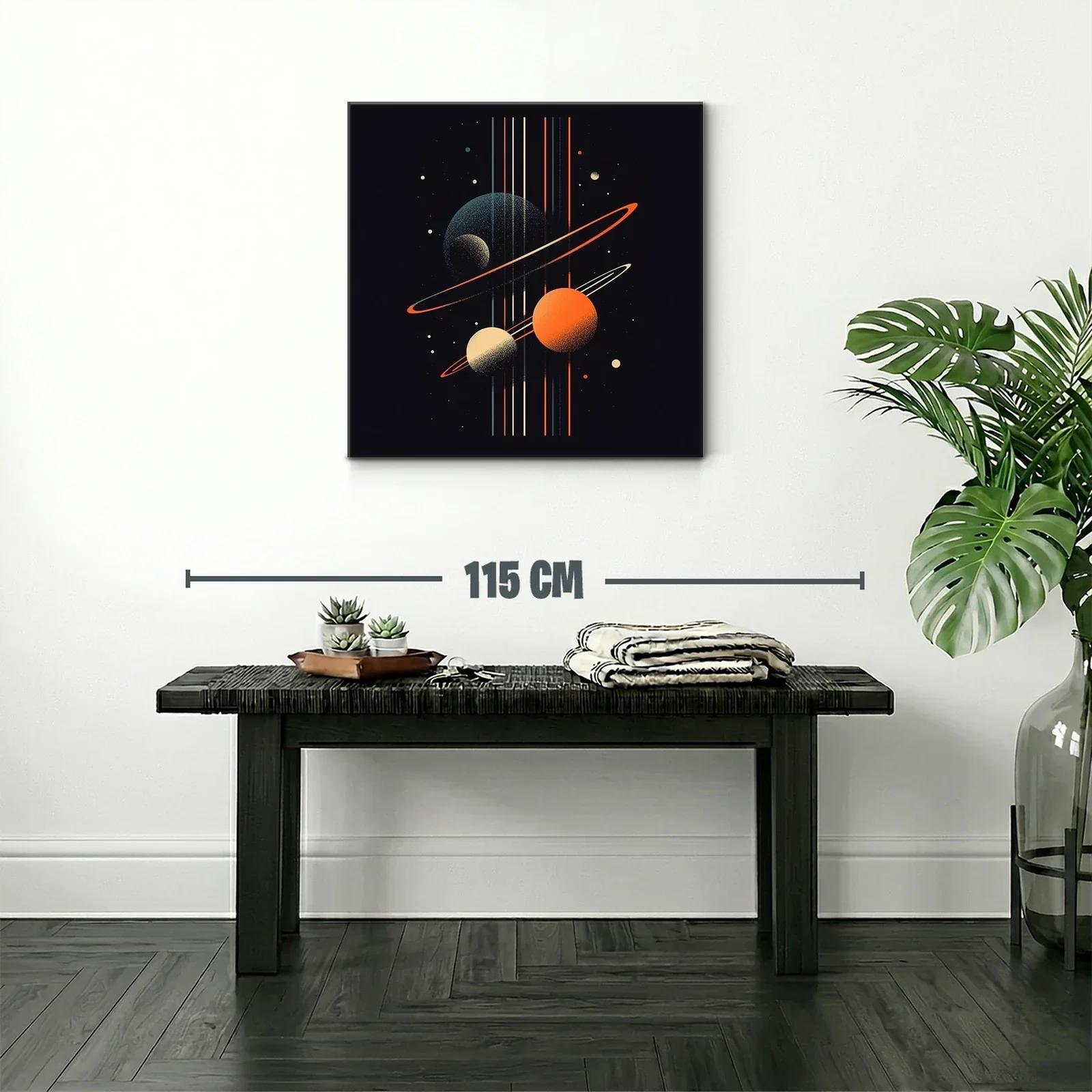 Composición cósmica con planetas y anillos vibrantes — miniatura 2