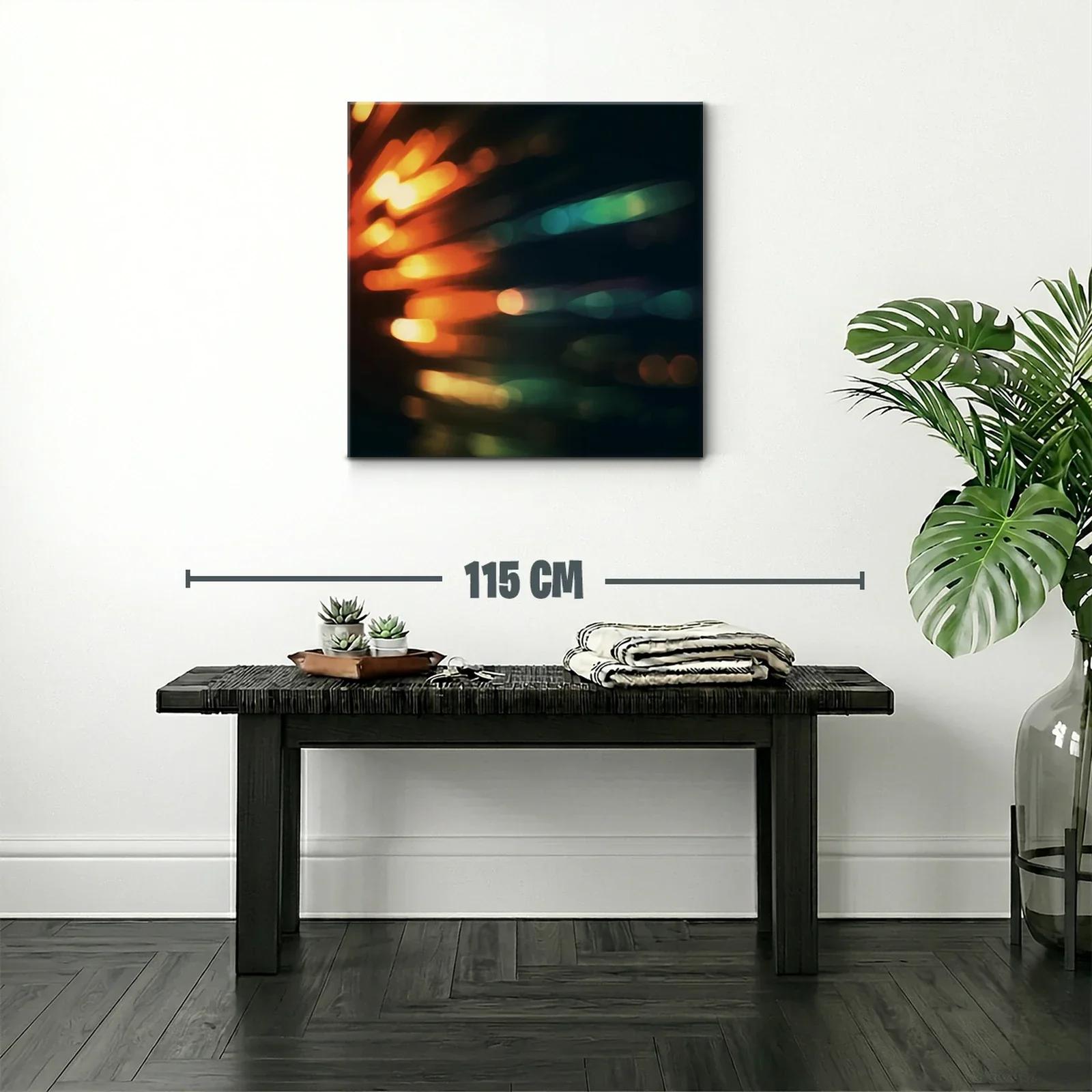 Cuadro moderno con luces abstractas en tonos cálidos y fríos — miniatura 2