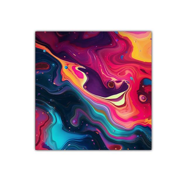 Cuadro abstracto con vibrantes ondas de color energético