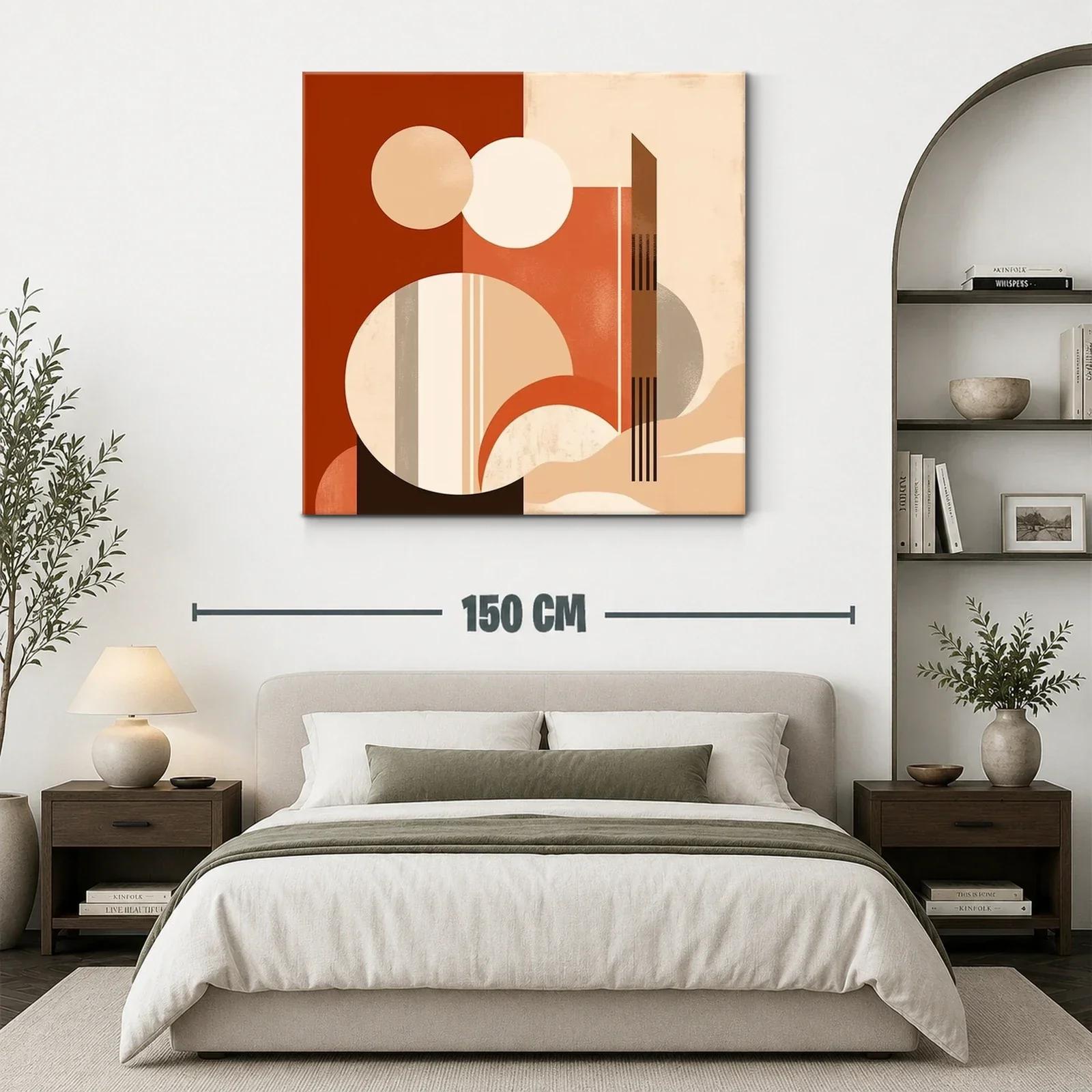 Composición abstracta con formas geométricas en tonos cálidos — miniatura 3