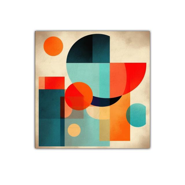 Composición abstracta con formas geométricas coloridas