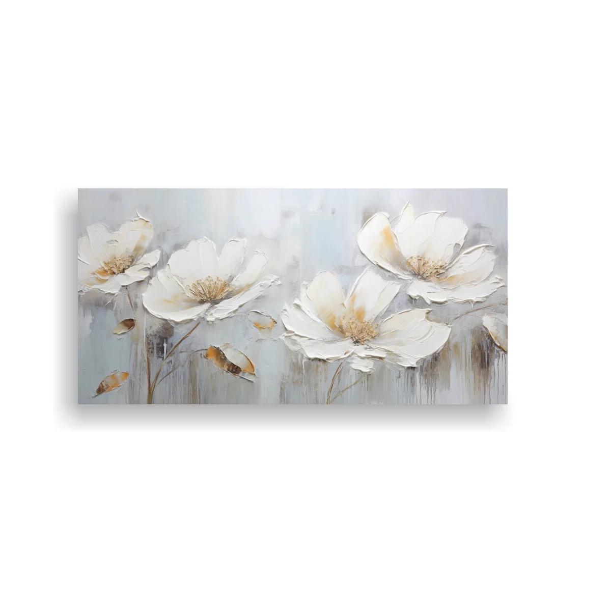 Cuadro magnolias blancas con fondo texturizado