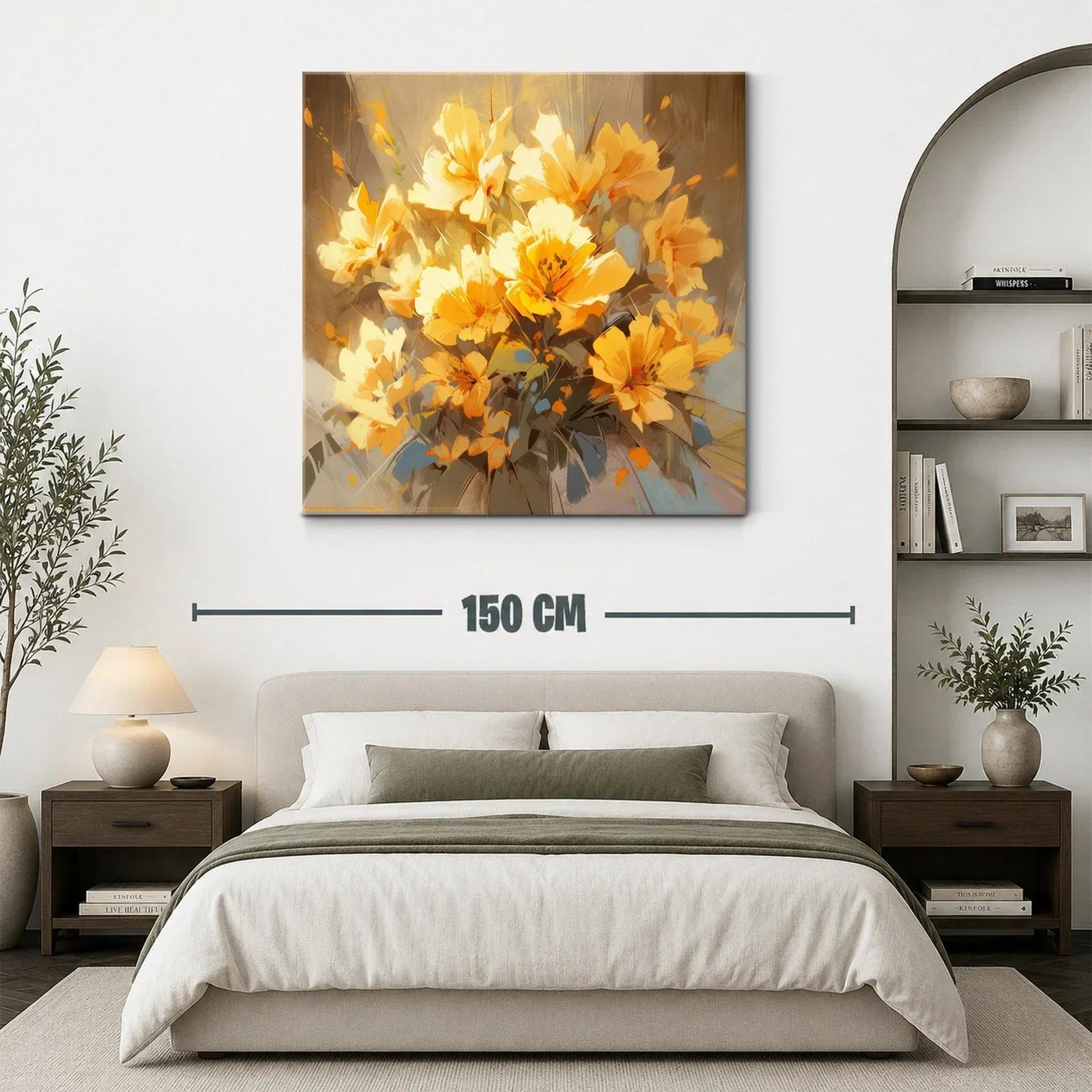 Cuadro con ramo de flores amarillas vibrantes y delicadas — miniatura 3