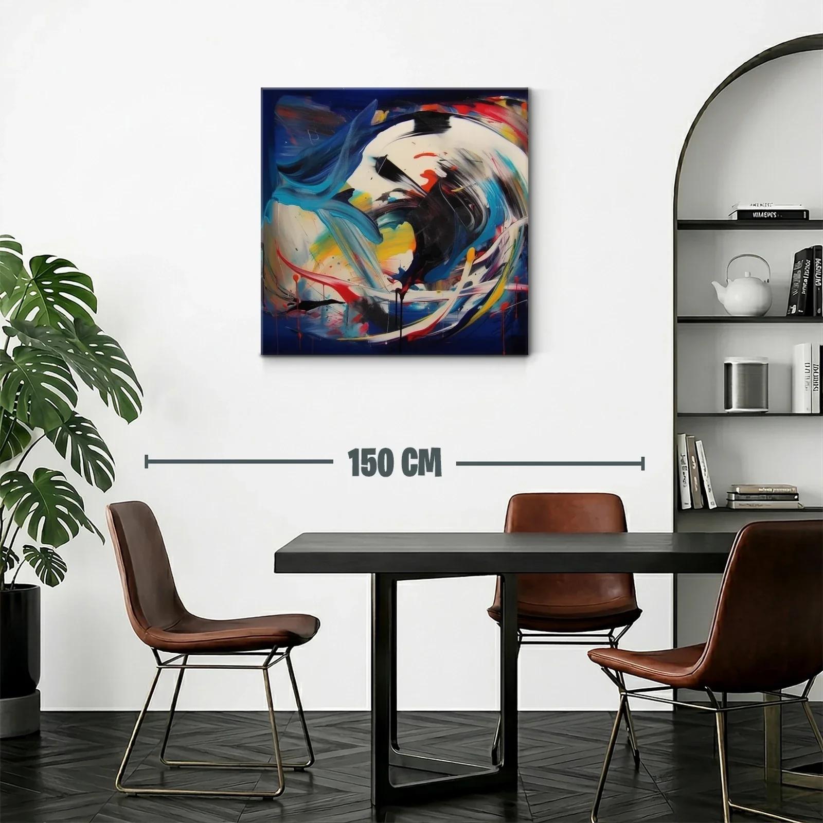 Cuadro abstracto vibrante con energía y movimiento dinámico — miniatura 2