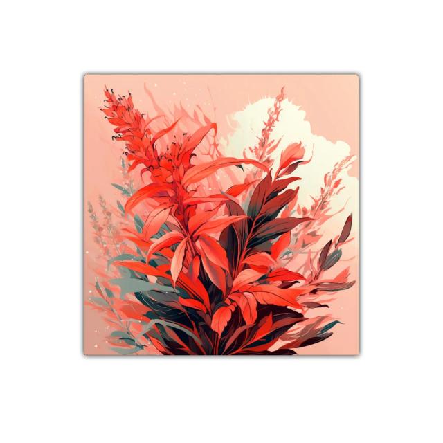 Cuadro decorativo con flor roja vibrante y fondo suave