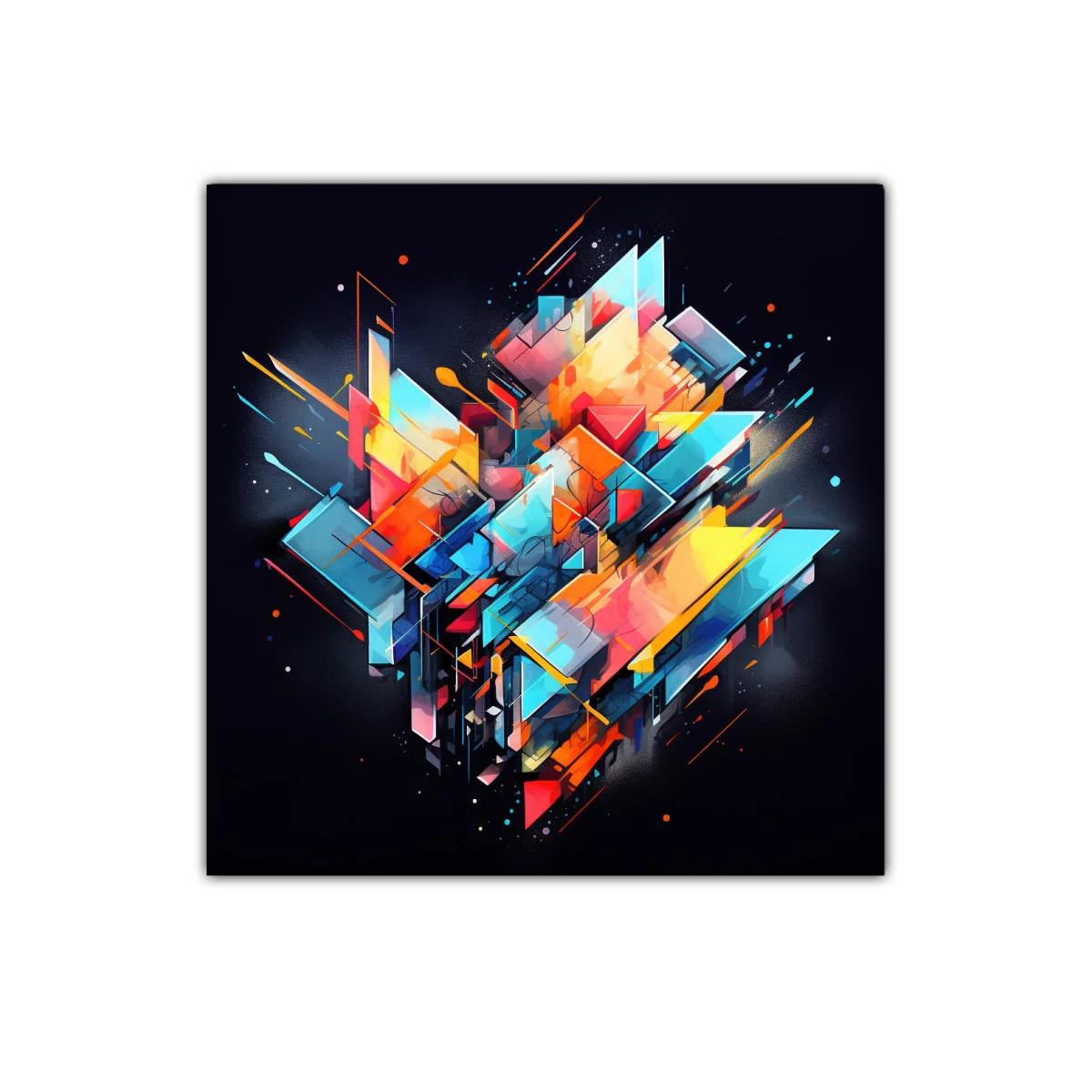 Composición geométrica vibrante con explosión de color — imagen principal