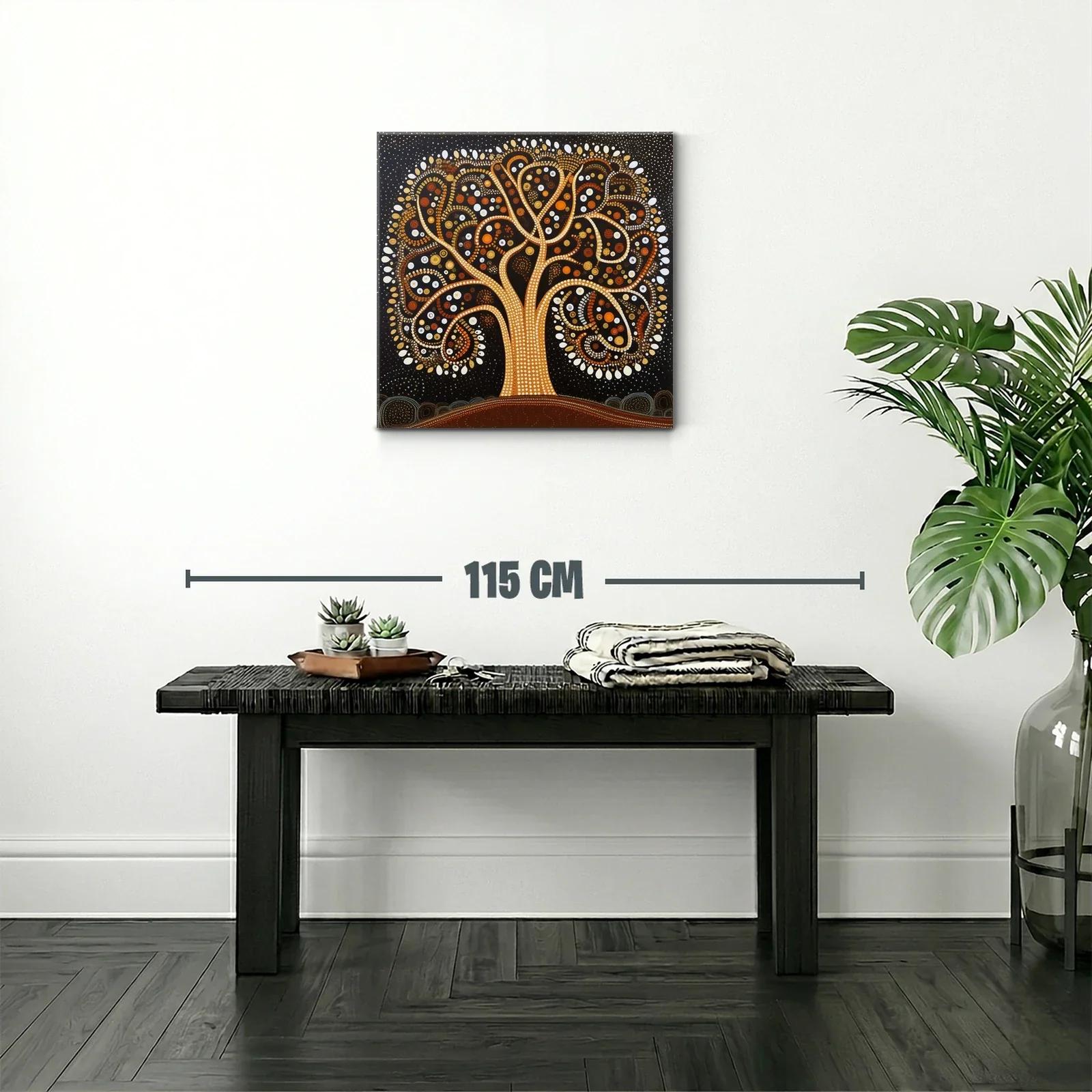 Árbol con patrones de puntos en tonos tierra y negro — miniatura 2