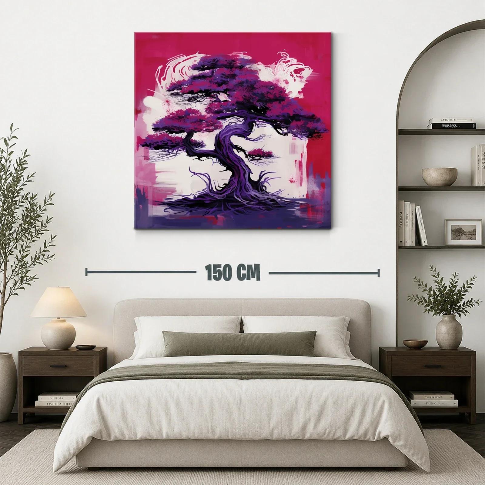 Árbol artístico en tonos morados y fucsias vibrantes — miniatura 3