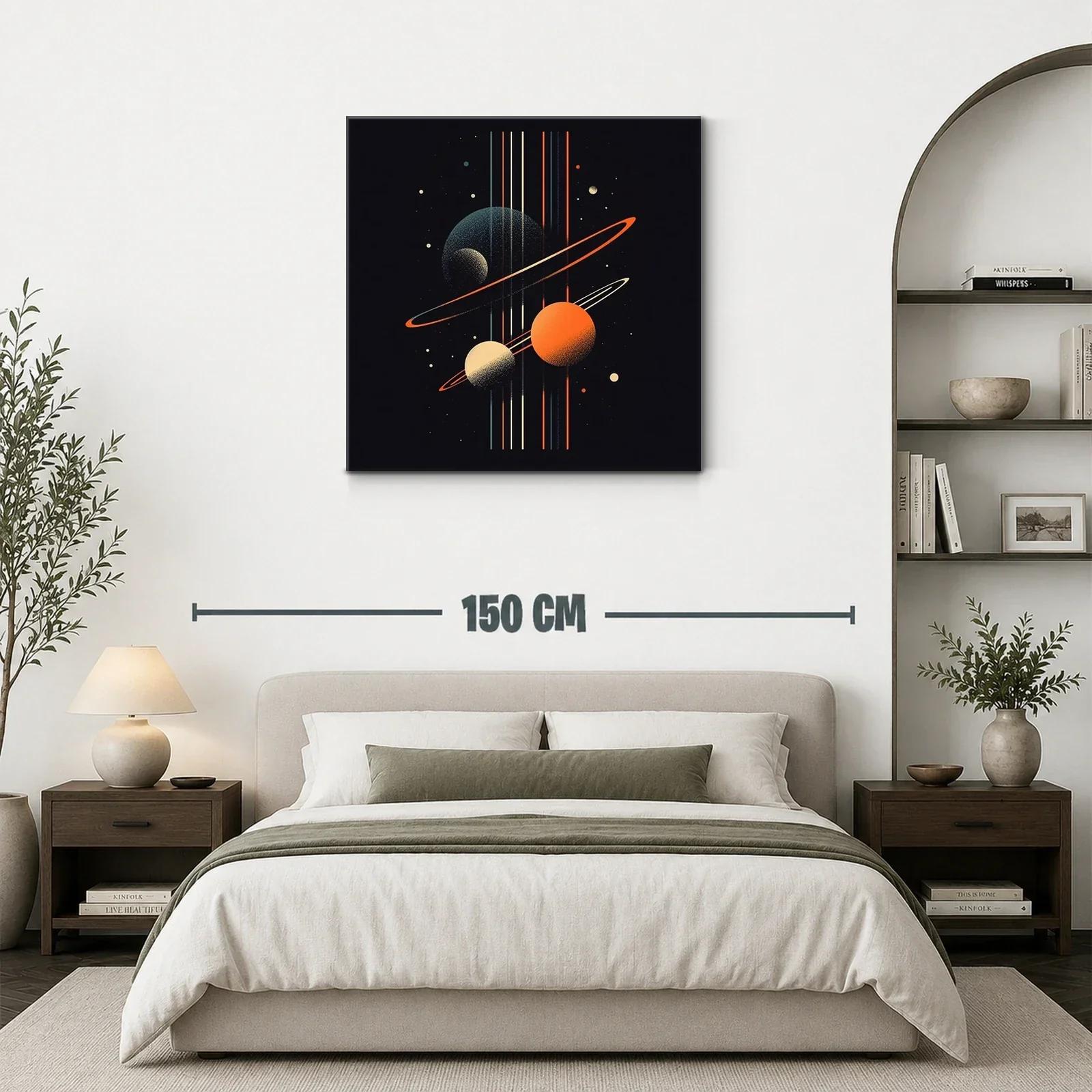 Composición cósmica con planetas y anillos vibrantes — miniatura 3