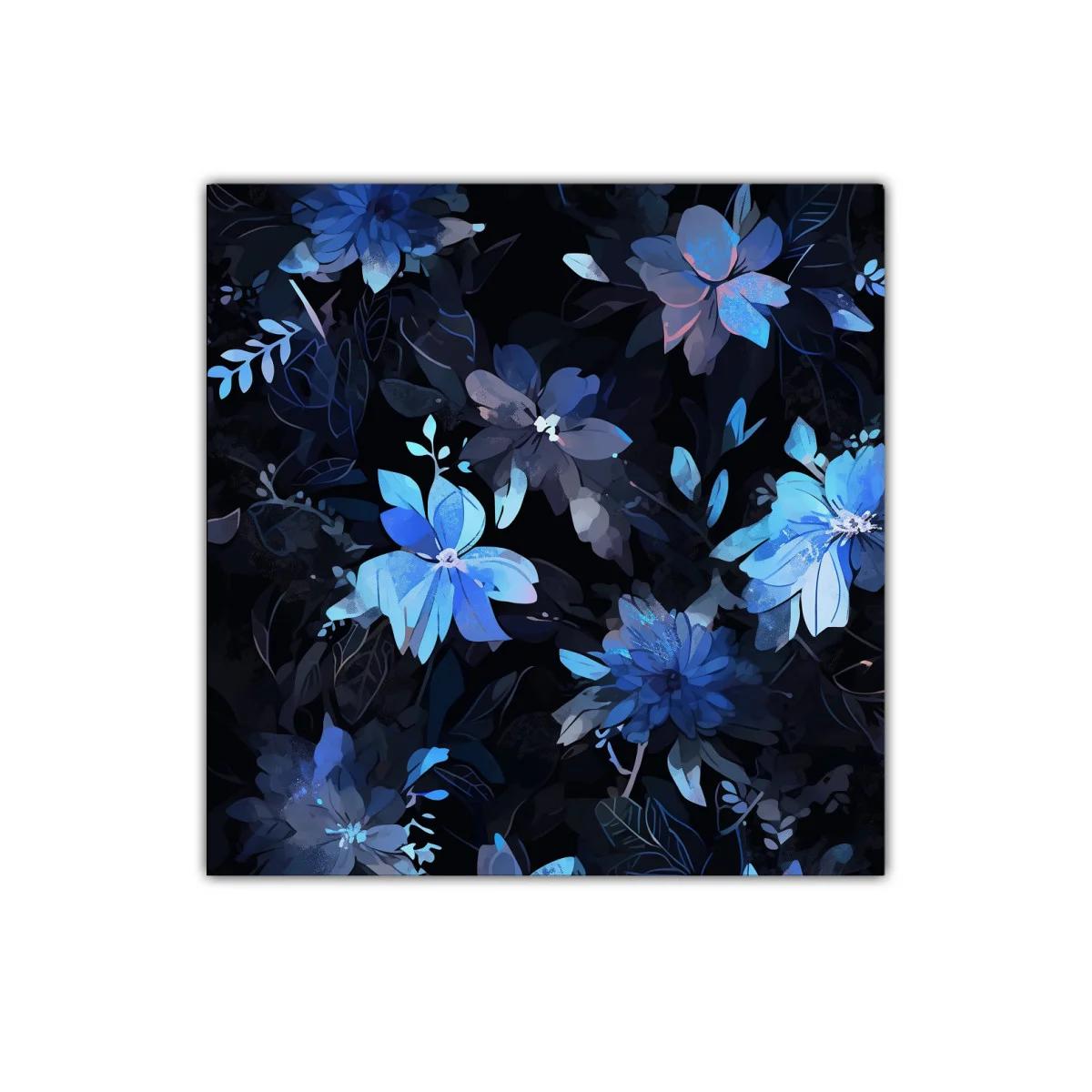 Cuadro floral en tonos azules para decoración elegante — imagen principal