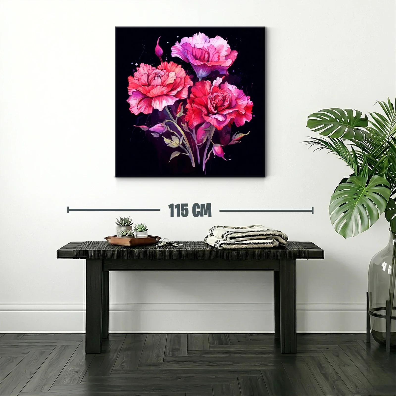 Dramática composición floral en tonos fucsia y rojos vibrantes — miniatura 2