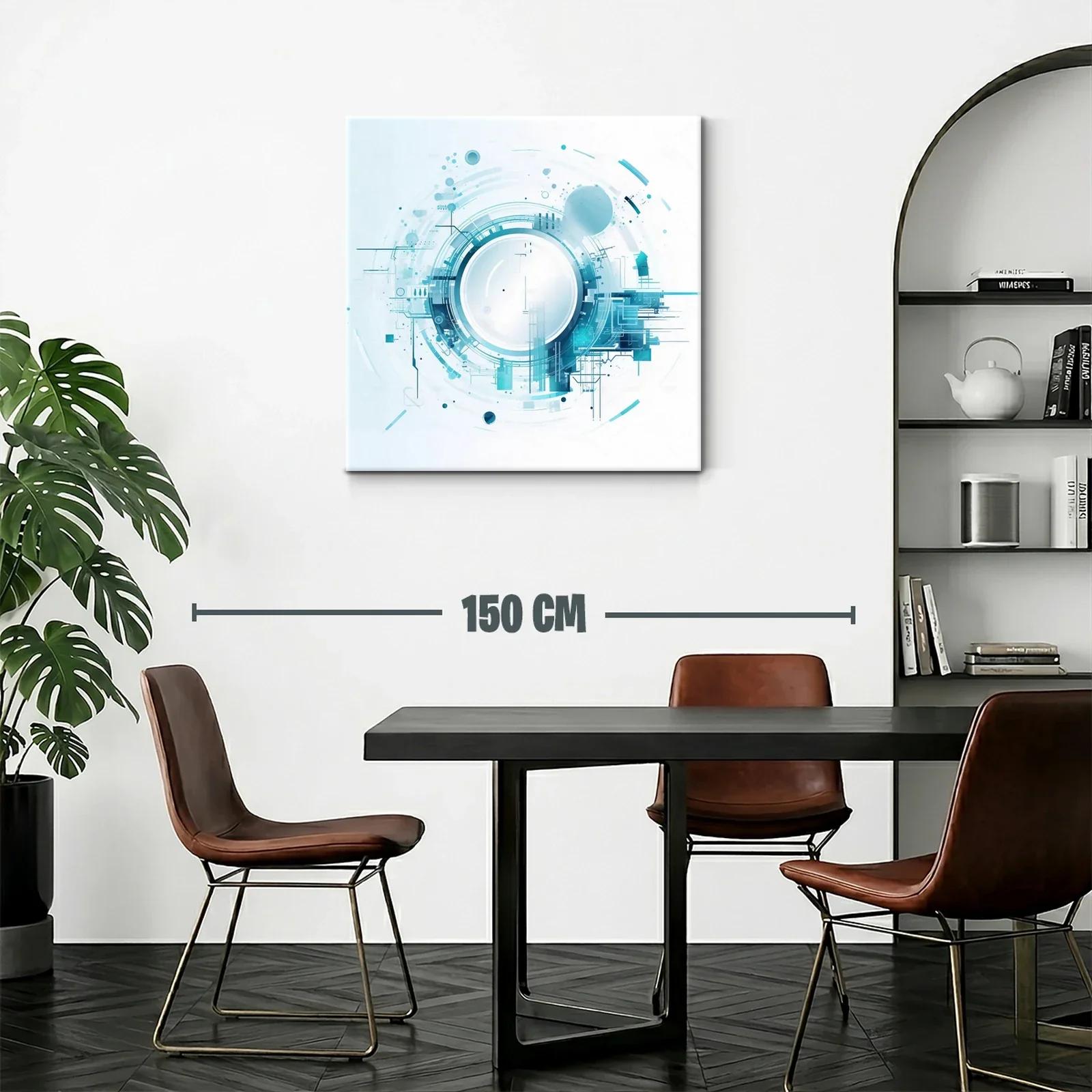 Diseño abstracto circular en tonos azules y blancos — miniatura 2