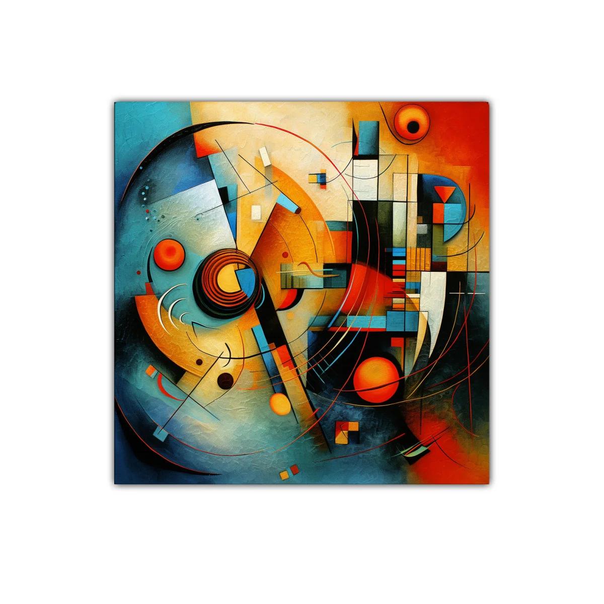 Cuadro decorativo abstracción geométrica vibrante y dinámica — imagen principal