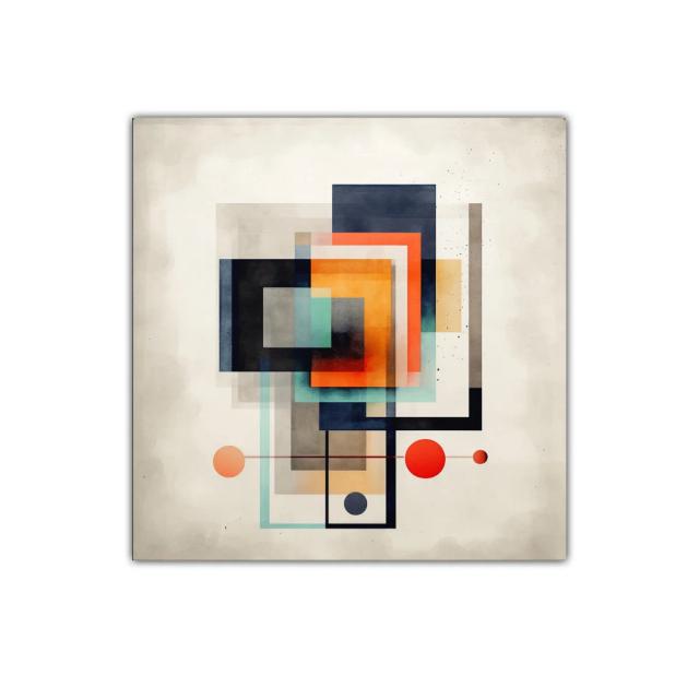 Composición abstracta con formas geométricas superpuestas