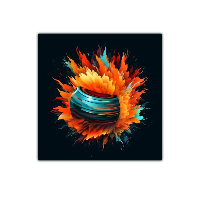 Cuadro decorativo con explosión vibrante y formas orgánicas