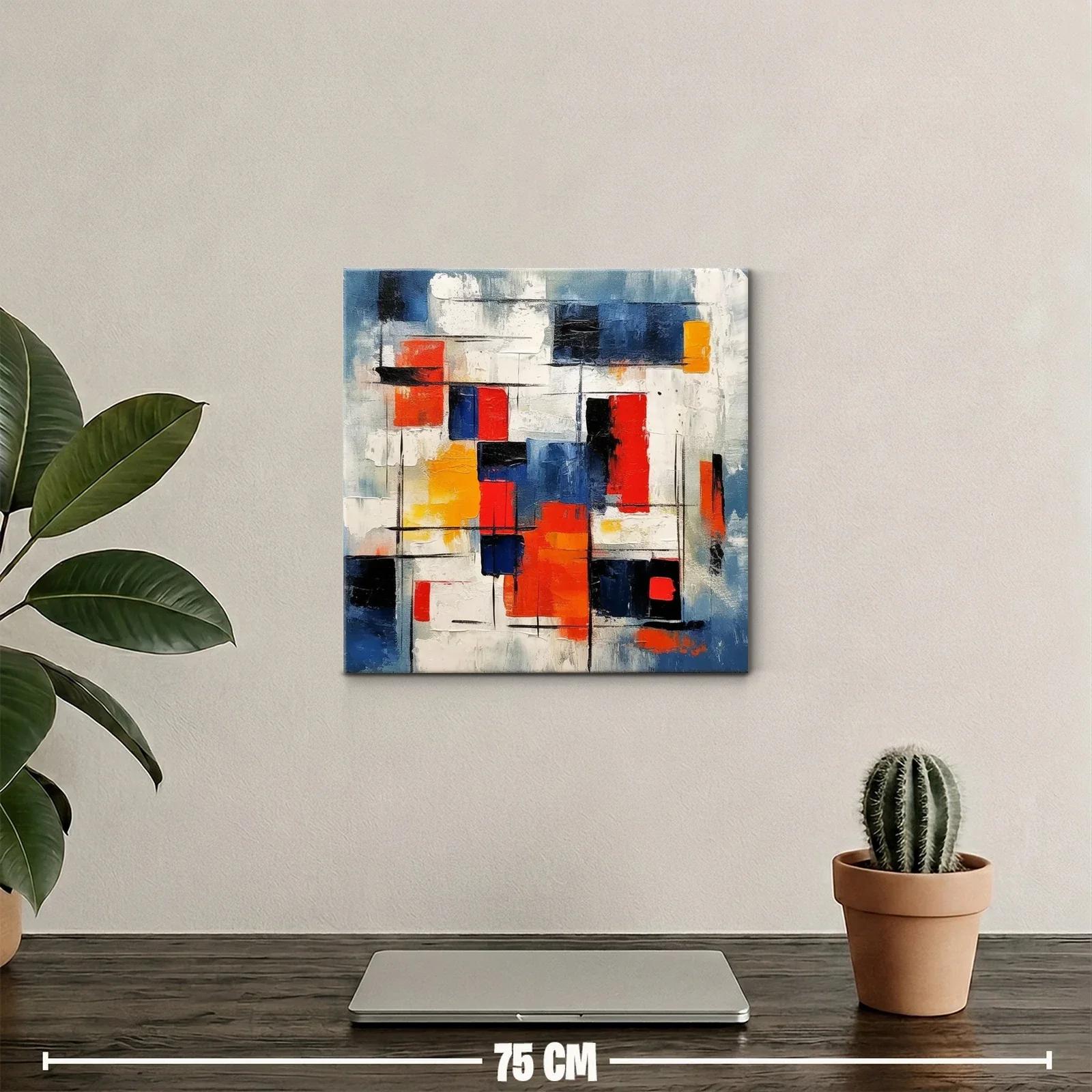 Composición abstracta en vibrantes tonos azul rojo y amarillo — miniatura 2