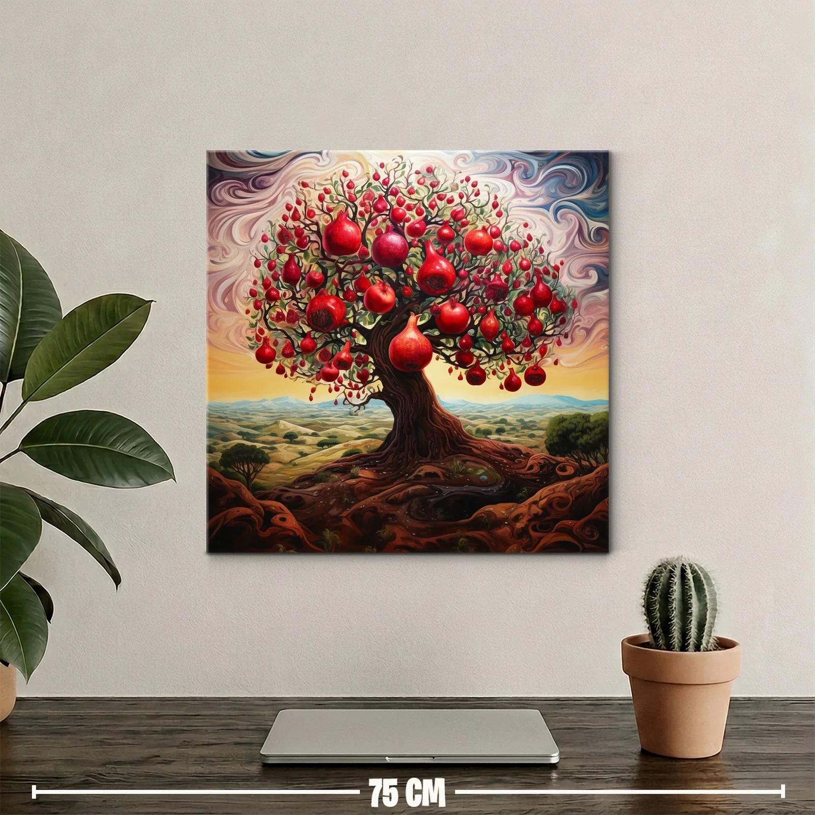 Árbol de granadas con raíces entrelazadas y cielo vibrante — miniatura 2