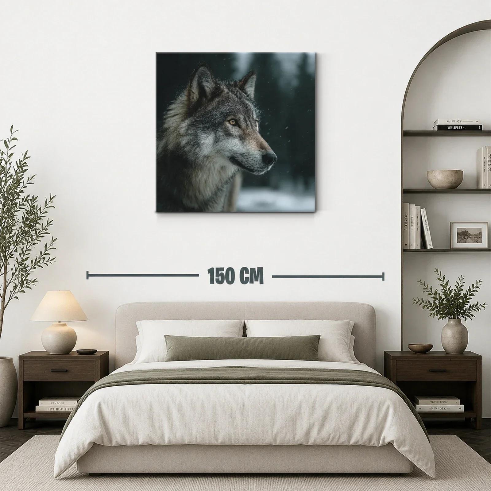 Retrato de lobo en ambiente invernal con mirada intensa — miniatura 3