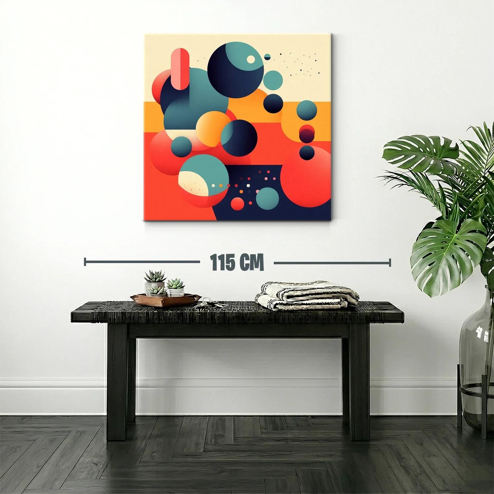 Composición abstracta con esferas en tonos cálidos y fríos — miniatura 2