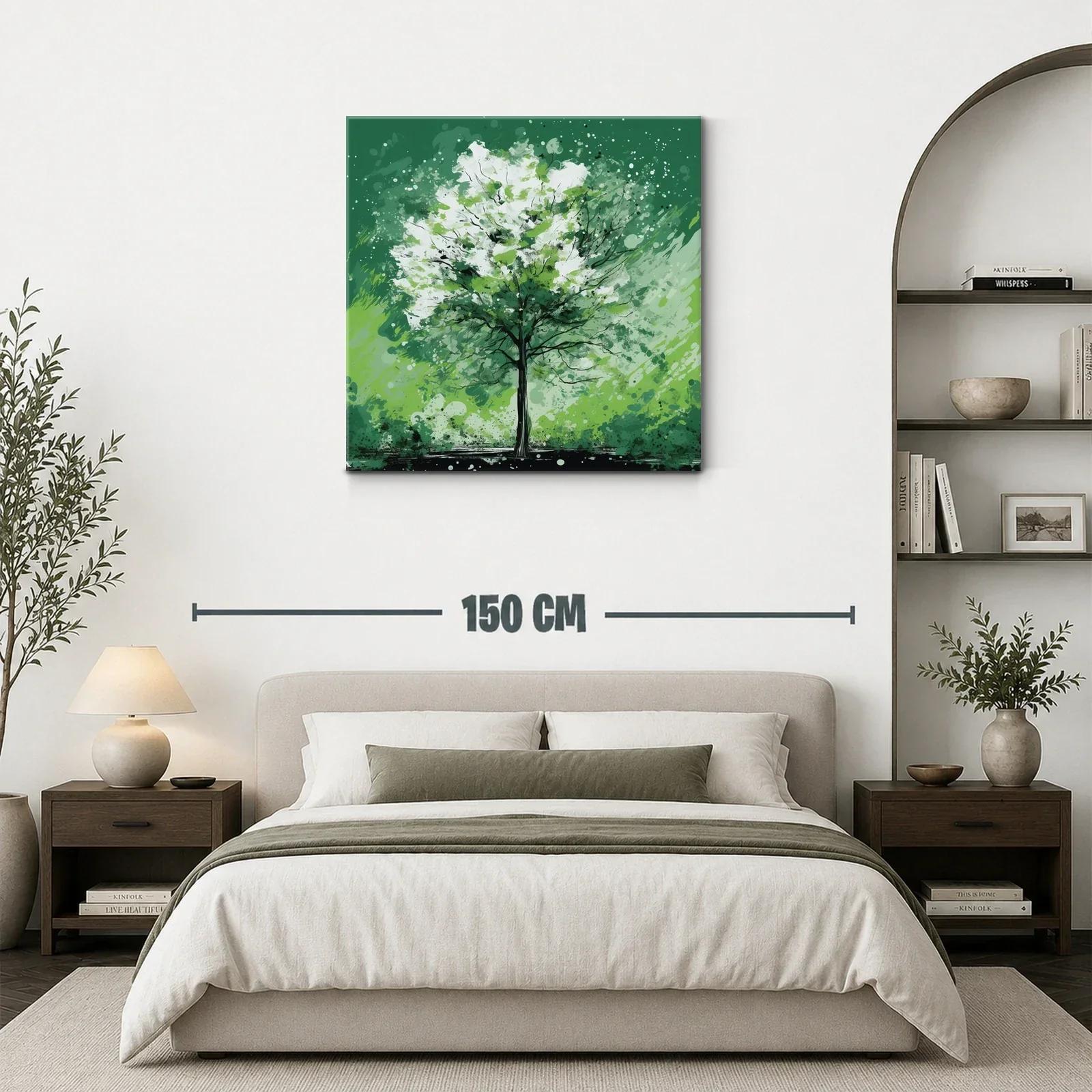 Árbol vibrante en tonos verdes y blancos — miniatura 3