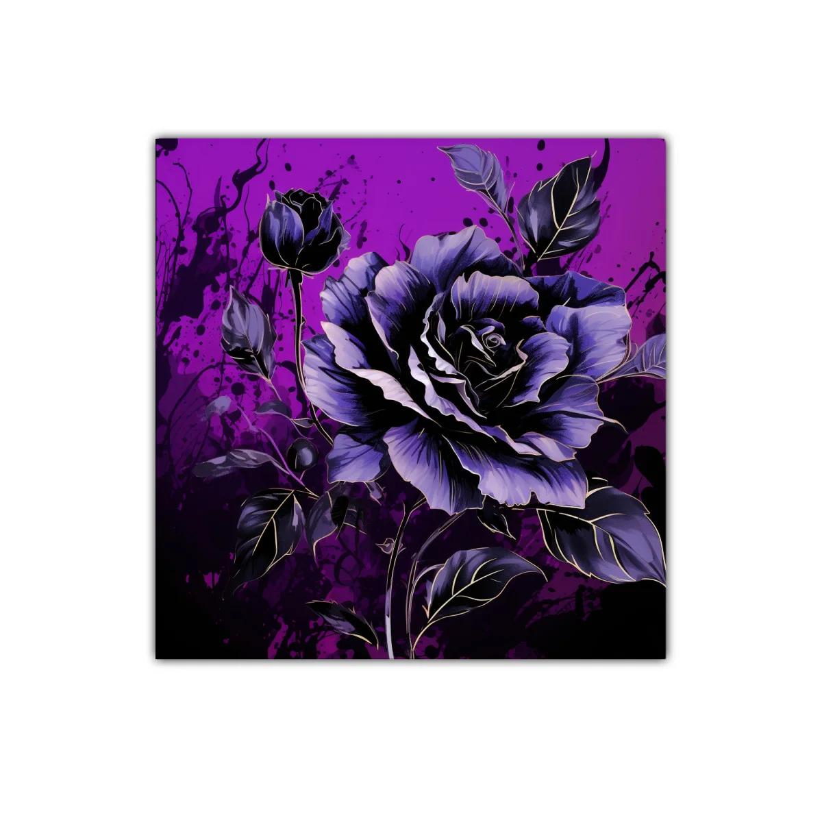 Impactante flor morada sobre fondo vibrante oscuro