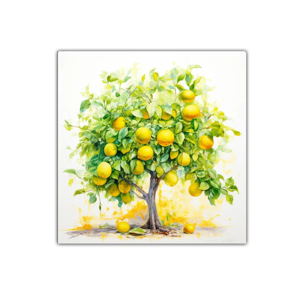 Cuadro decorativo de árbol de limones vibrantes — imagen principal