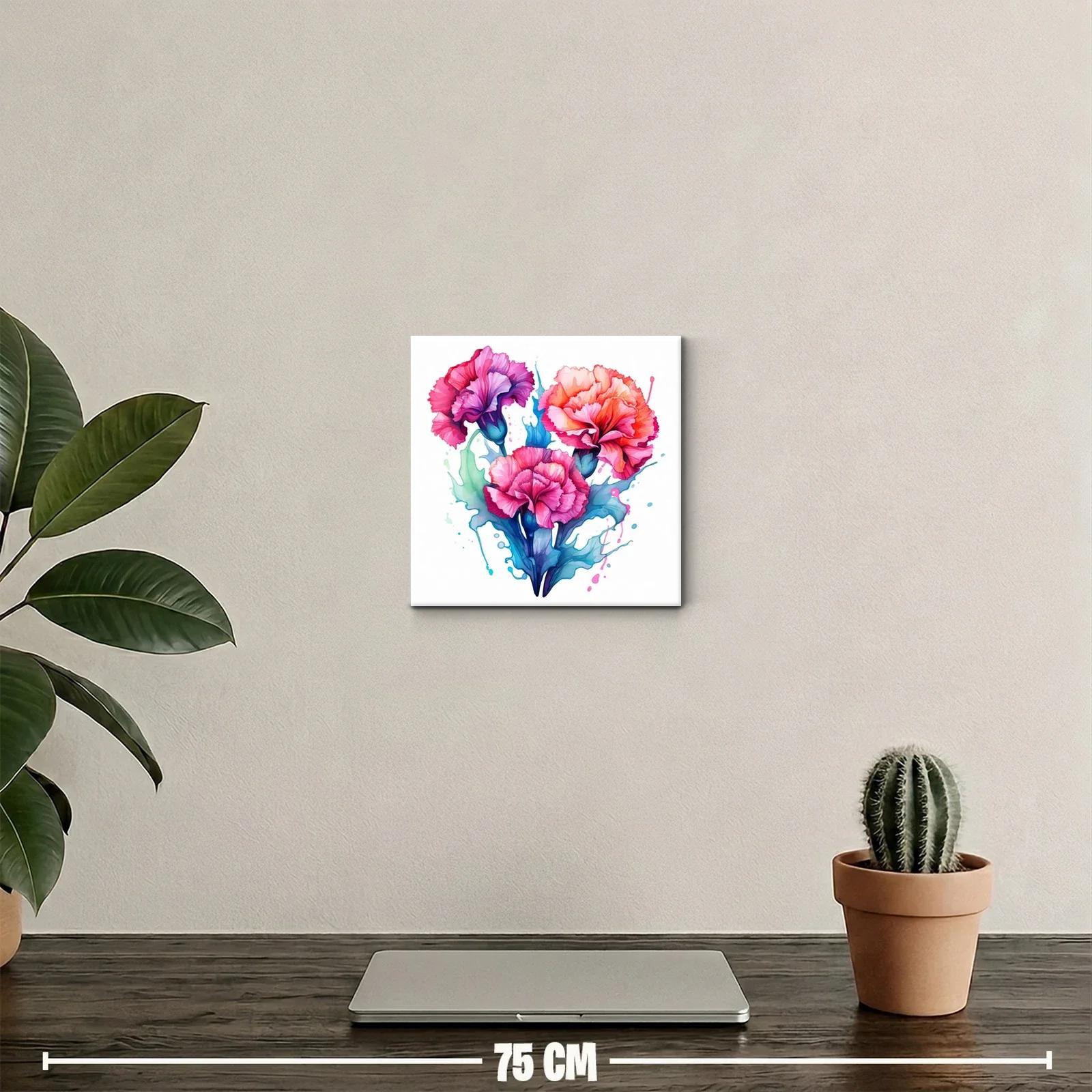 Vibrante ramo de claveles en tonos rosas y azules — miniatura 2