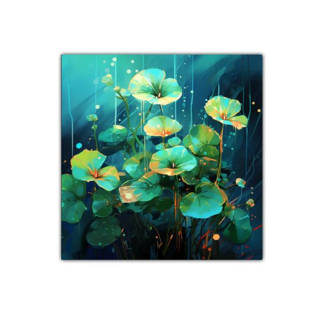 Elegancia natural con flores en tonos azul y verde