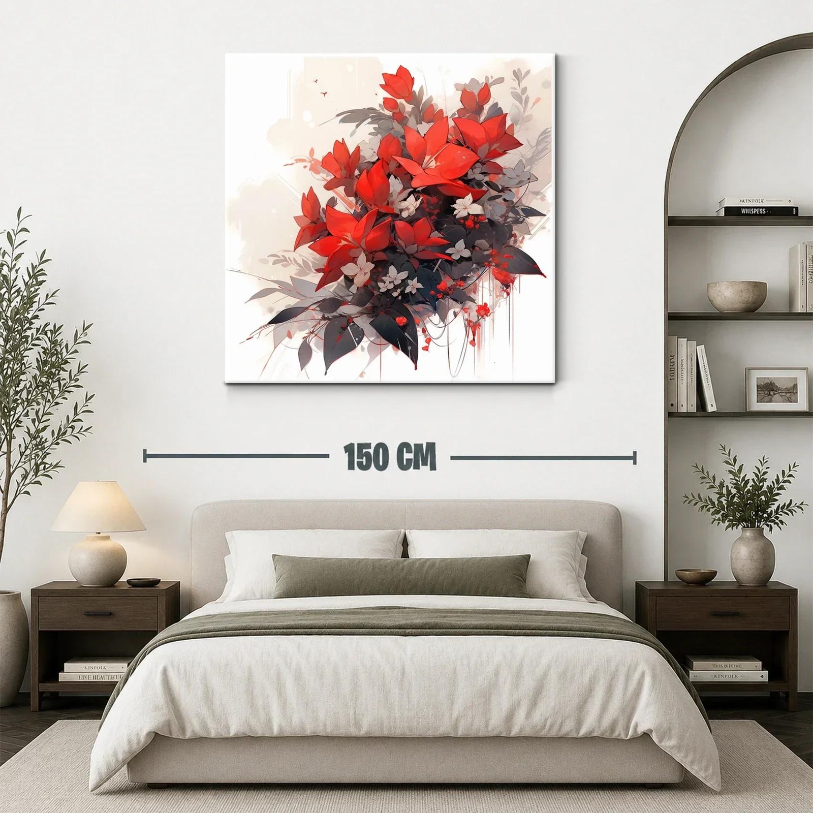 Ramo vibrante de flores rojas con toque moderno — miniatura 3
