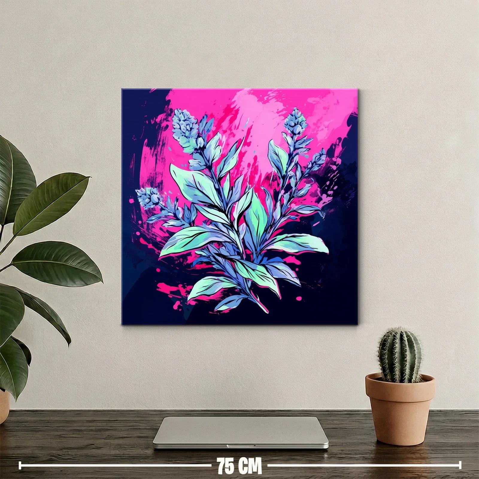 Cuadro floral moderno con tonos vibrantes y contrastes intensos — miniatura 2