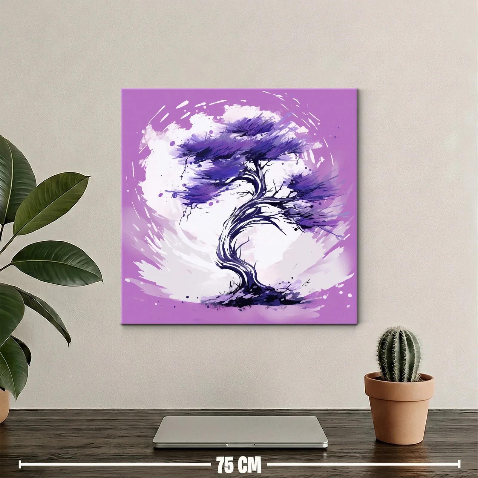 Árbol estilizado en tonos morados y lilas vibrantes — miniatura 2