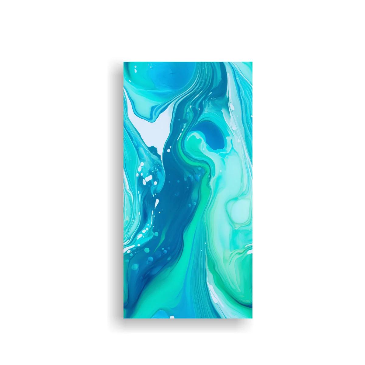 Cuadro formas fluidas de pintura turquesa