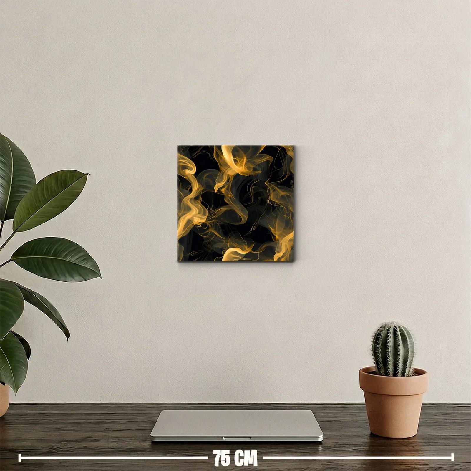 Líneas doradas fluidas sobre fondo negro profundo — miniatura 2