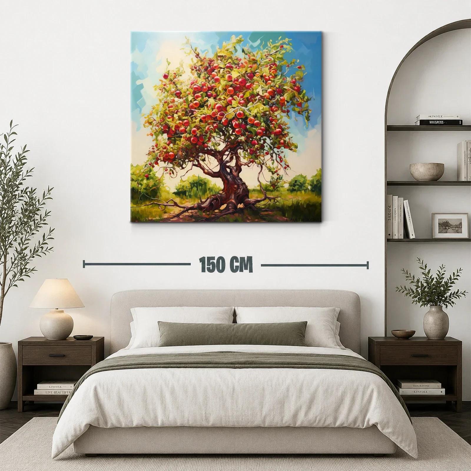Árbol rebosante de manzanas en paisaje soleado — miniatura 3