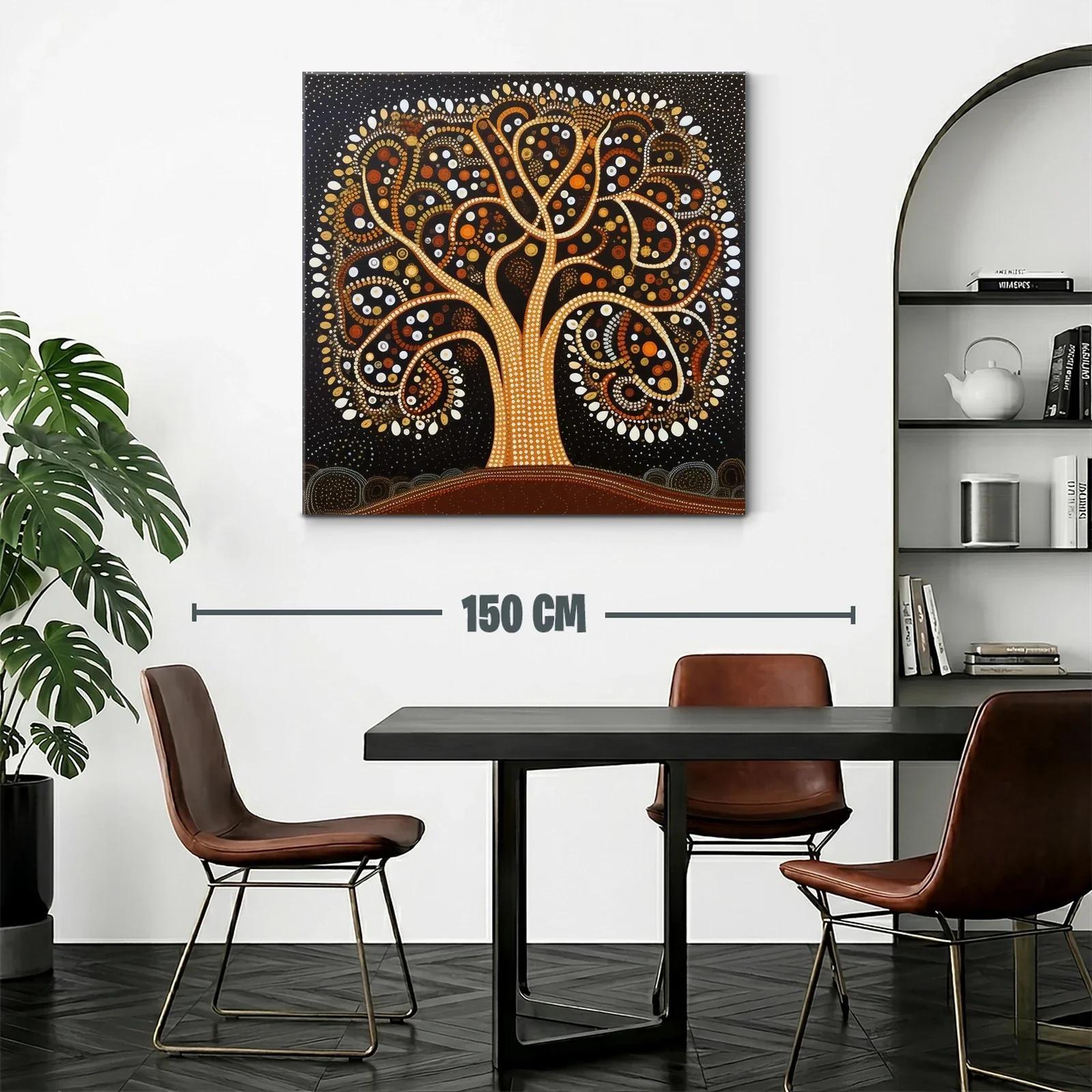 Árbol con patrones de puntos en tonos tierra y negro — miniatura 2