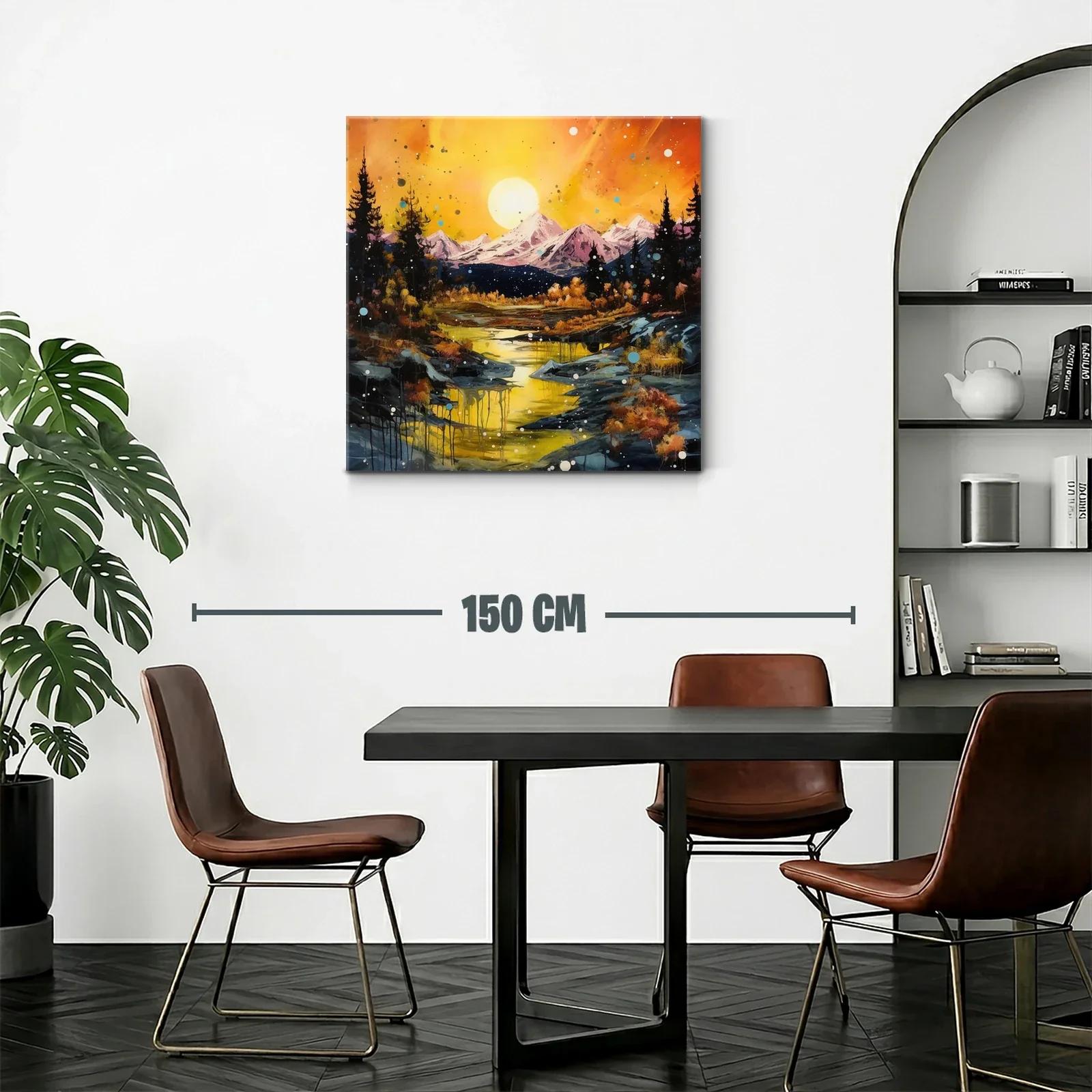 Paisaje de montaña al atardecer vibrante y sereno — miniatura 2