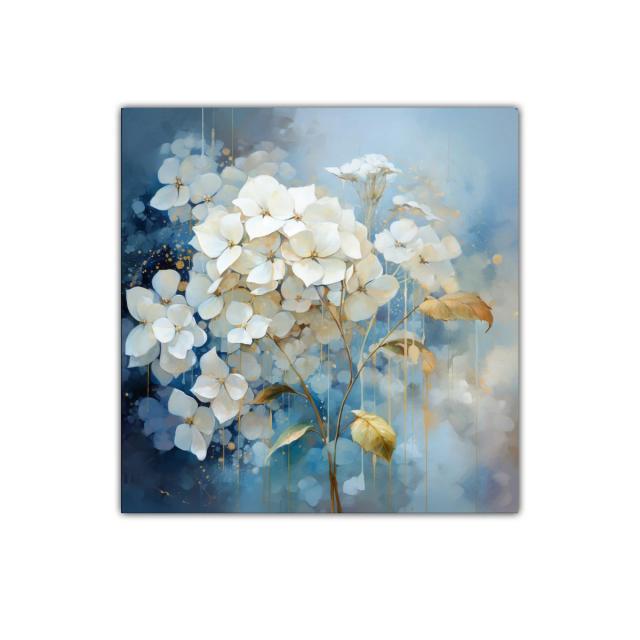 Elegancia floral en tonos azules y dorados
