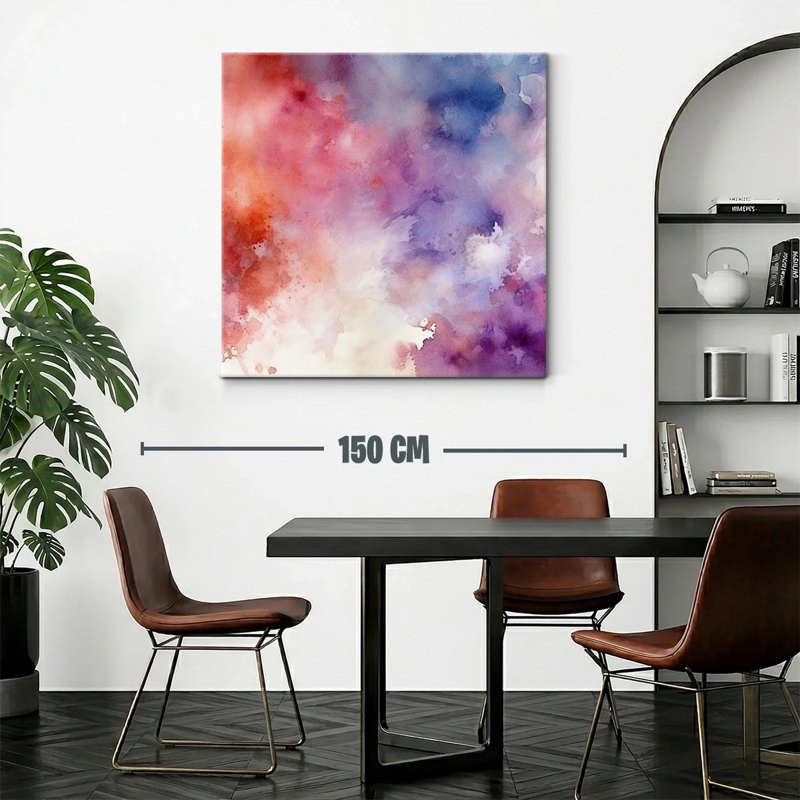 Cuadro abstracto con tonos cálidos y fríos vibrantes — miniatura 2