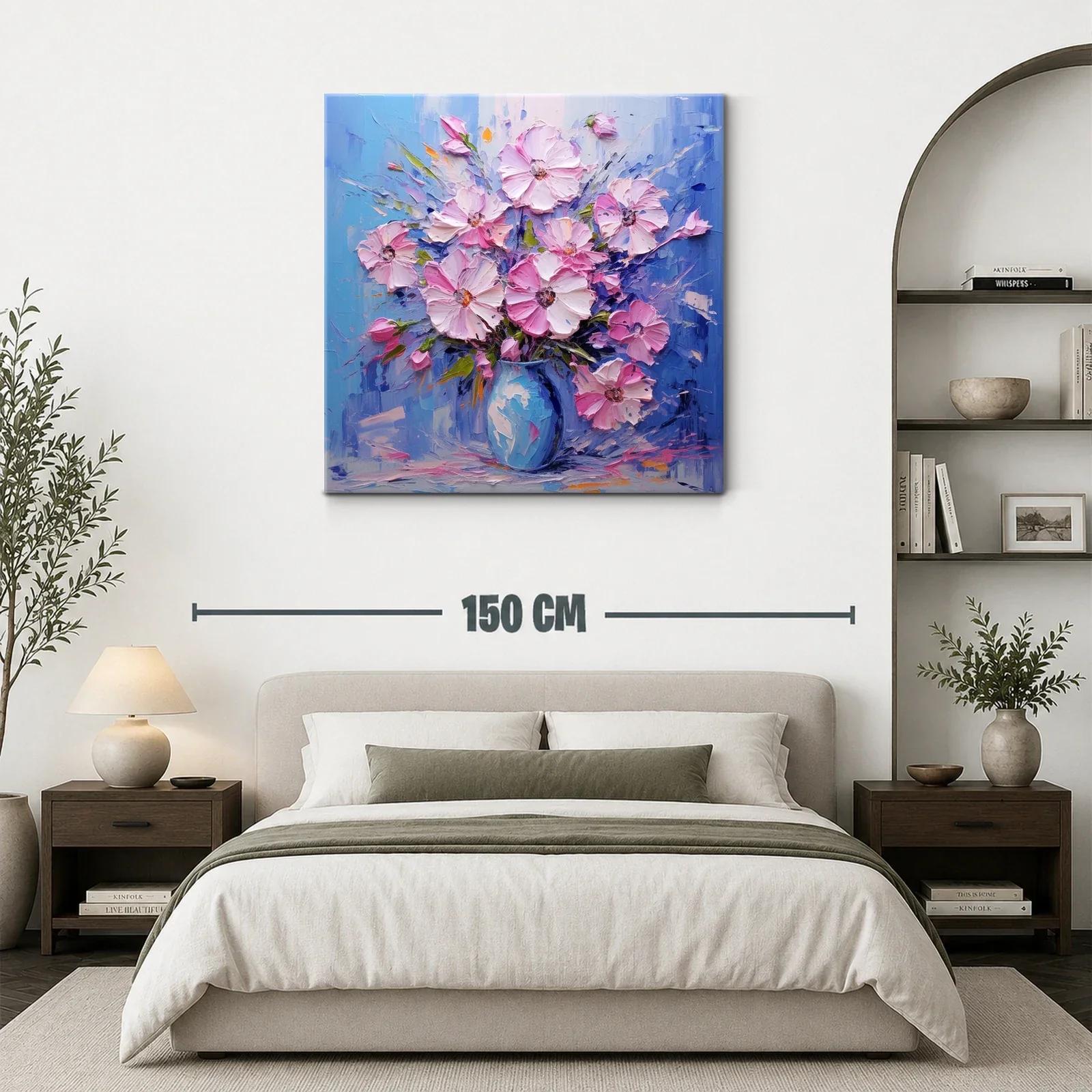 Hermoso ramo floral en tonos rosas y azules brillantes — miniatura 3