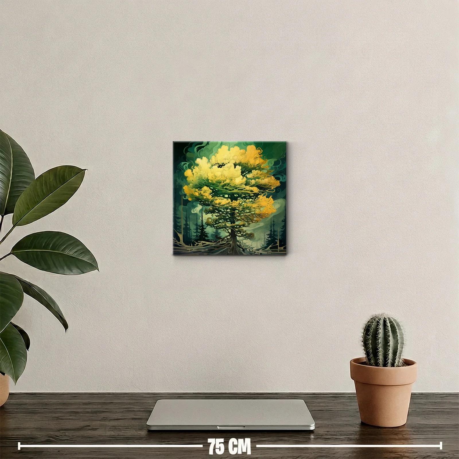 Árbol fantástico con tonos verdes y amarillos vibrantes — miniatura 2