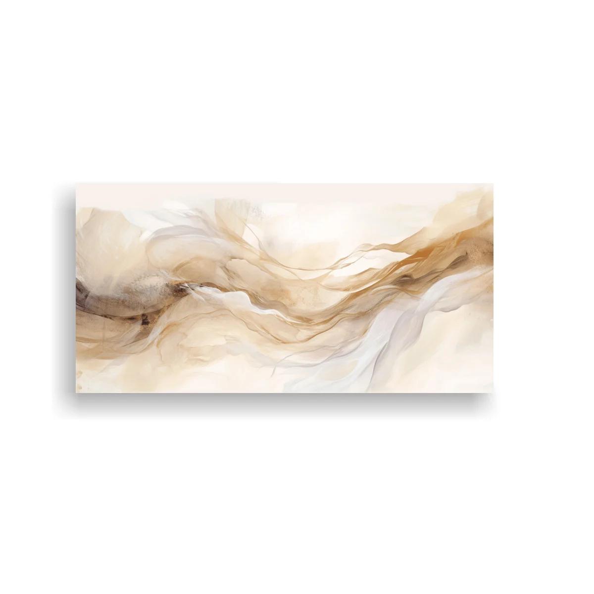 Cuadro ondas fluidas beige y dorado