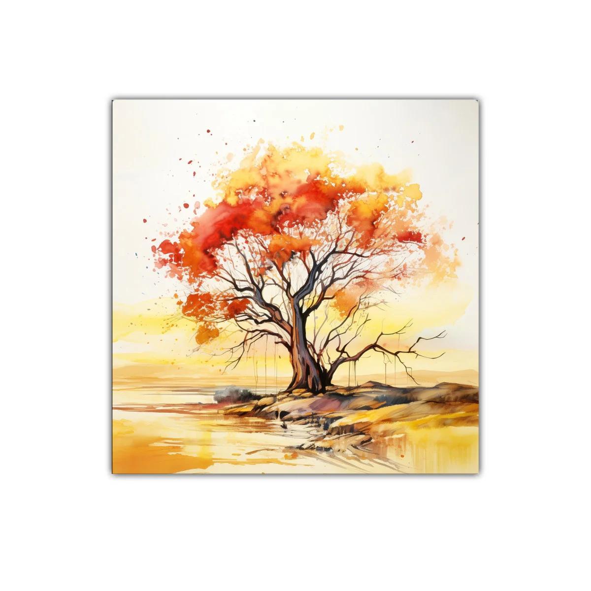 Árbol en otoño con tonos cálidos y vibrantes — miniatura 1